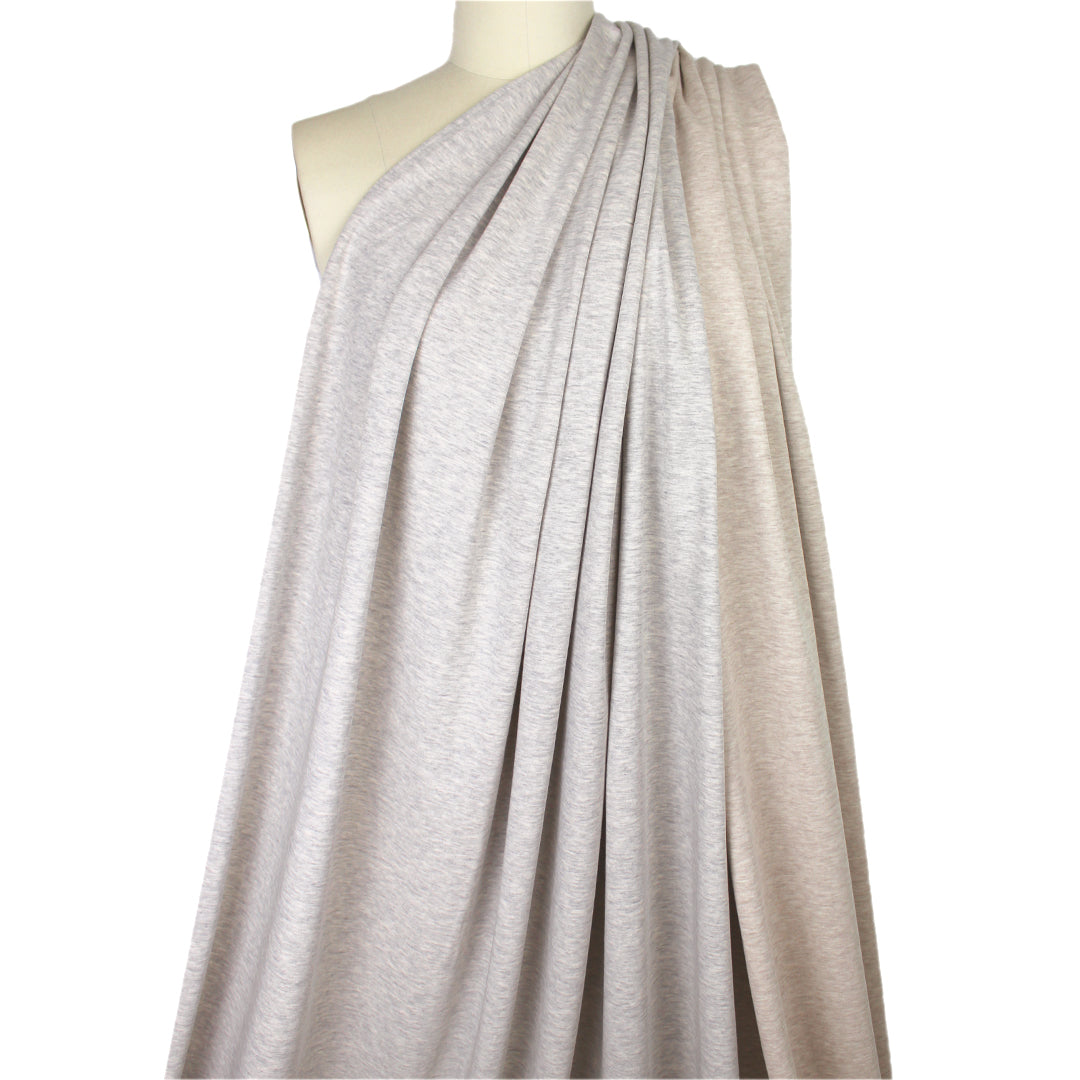Ch. Di0r interlock cotton knit - heather gray/oatmeal .75 yds