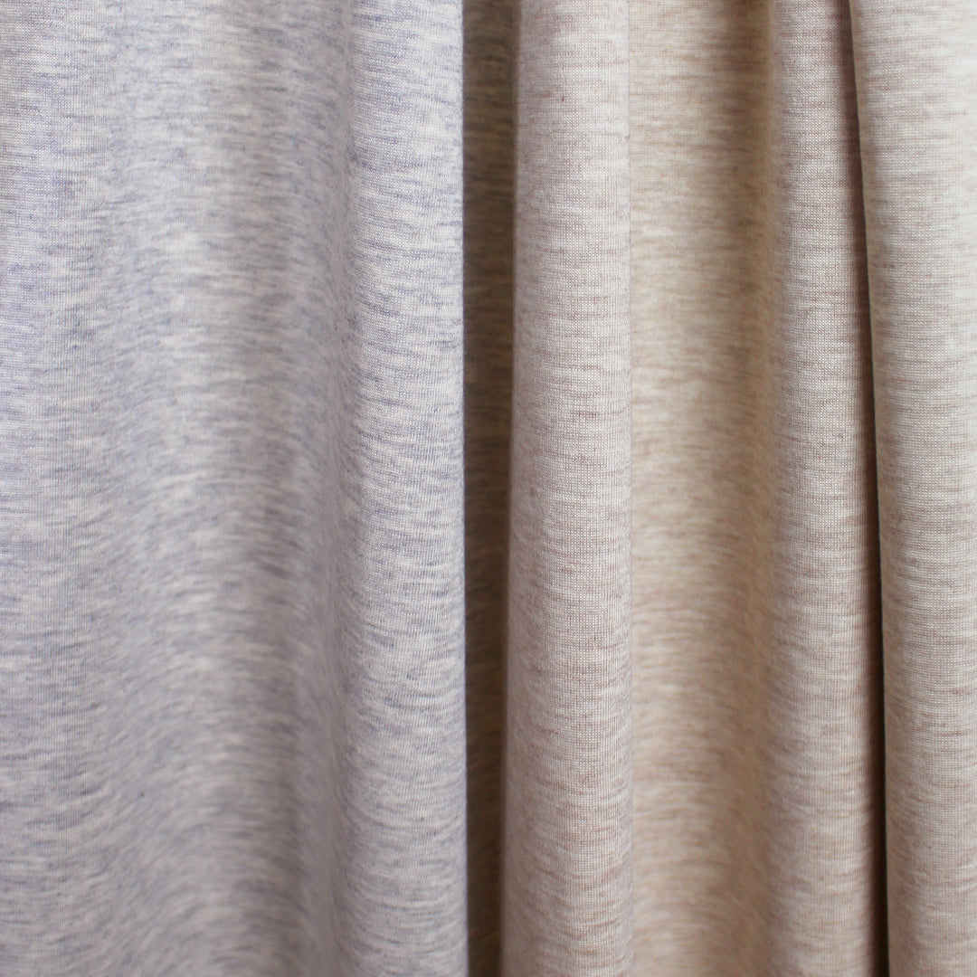 Ch. Di0r interlock cotton knit - heather gray/oatmeal .75 yds