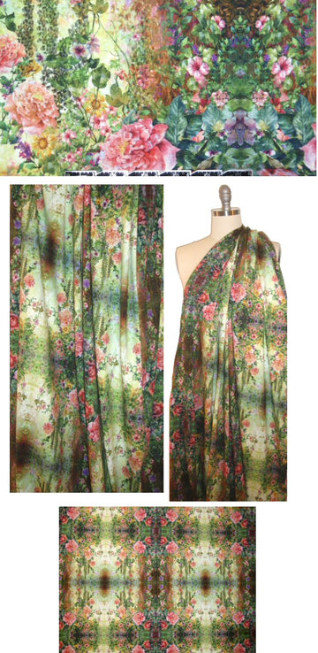 Dutch digital 'mirror image garden' cotton knit