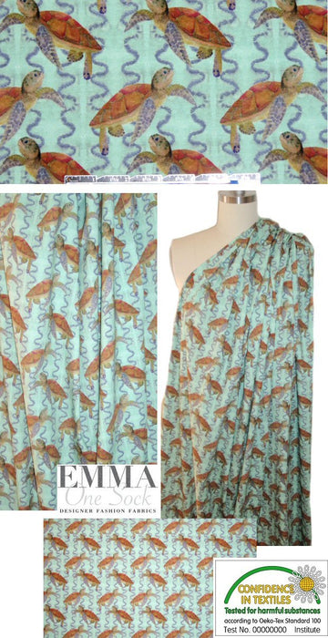 Dutch digital 'turtle party' cotton/lycra knit 1.125 yds