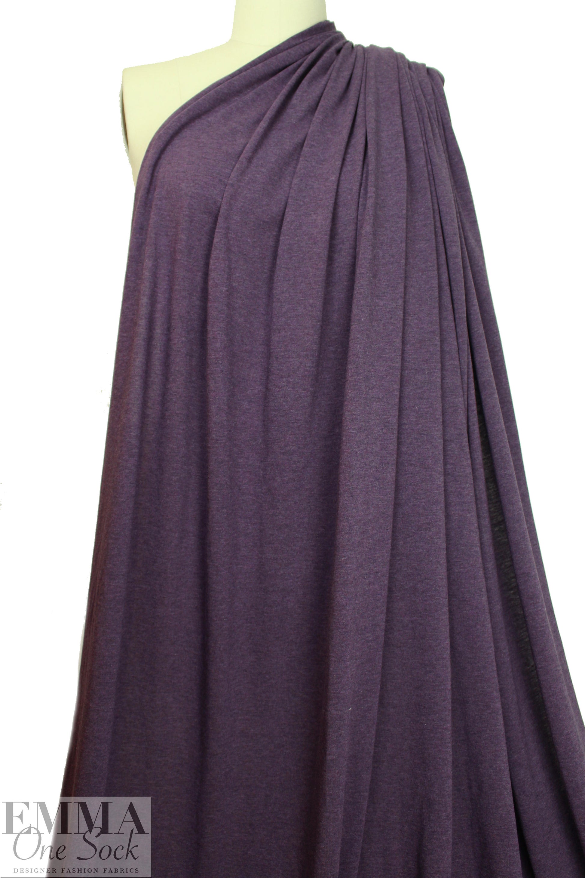organic 100% cotton lightweight knit - purple heather .75 yds