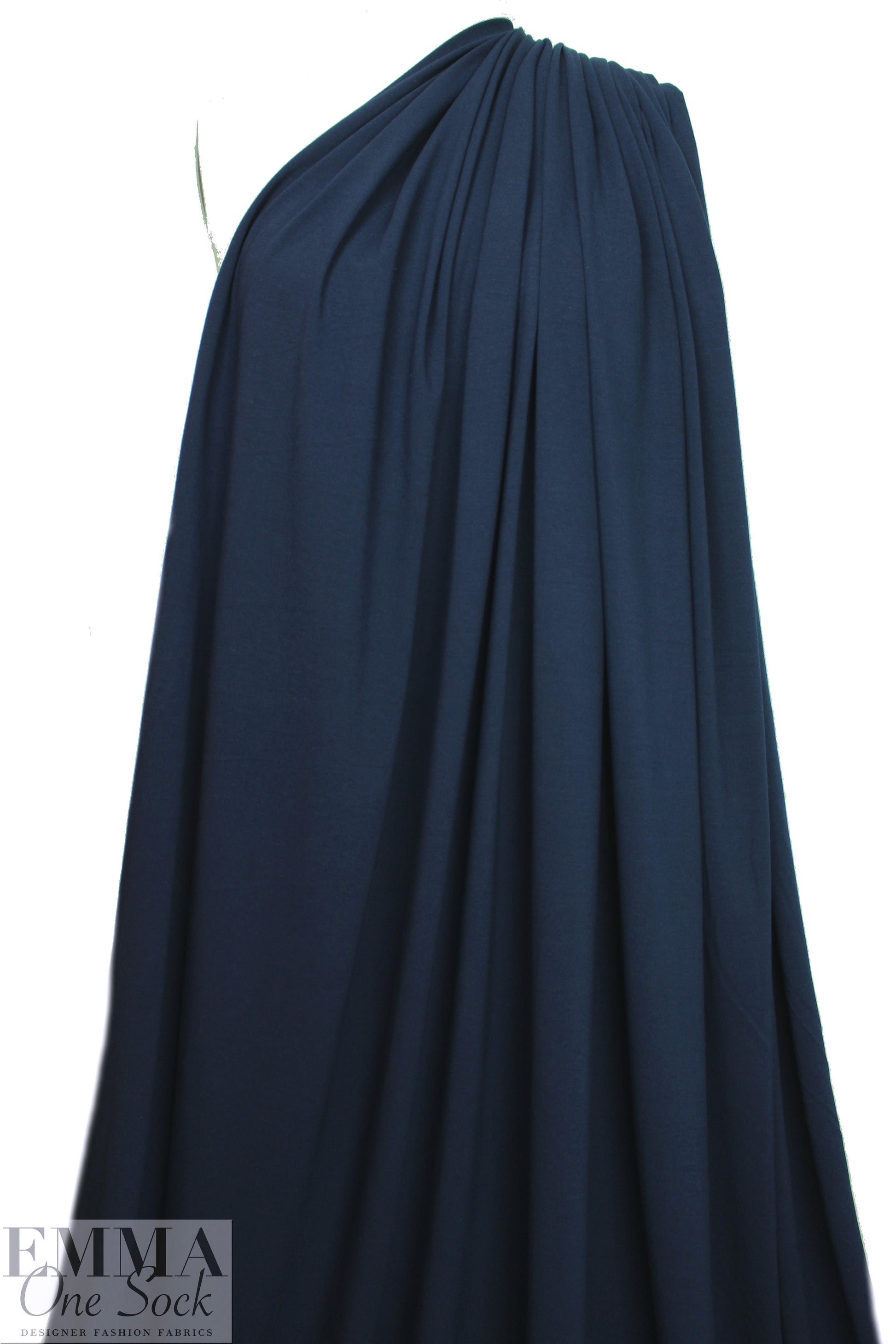 organic cotton/spandex lightweight knit - navy 1.375 yd