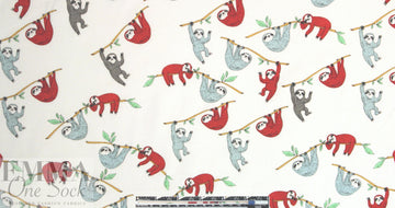 organic cotton jersey - happy sloths .875 yds