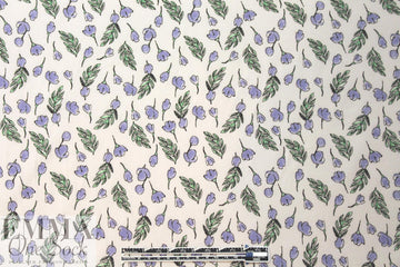 organic cotton jersey - little periwinkle flowers 1.66 yd