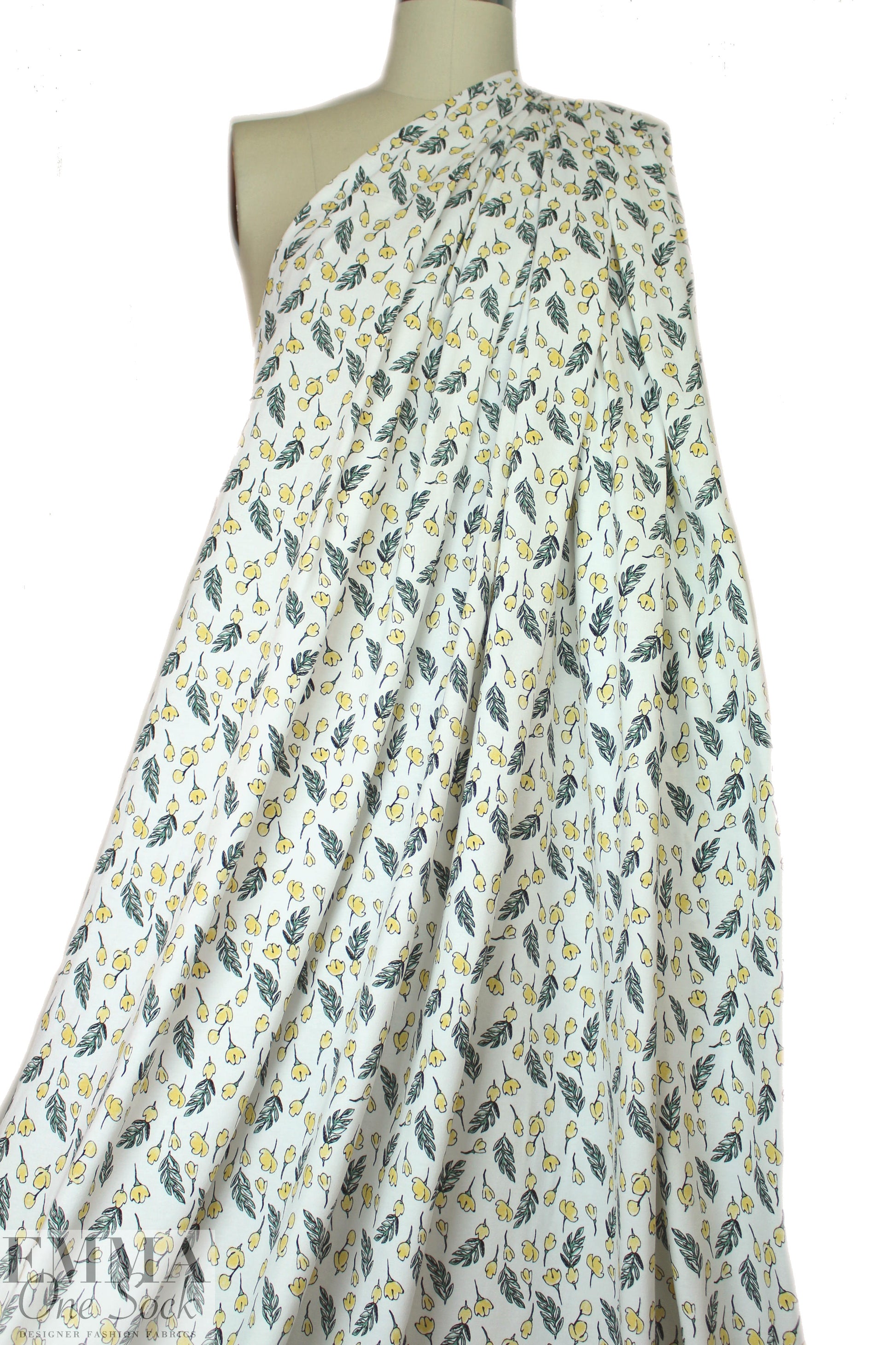 organic cotton jersey - little lemon flowers 1.375 yd