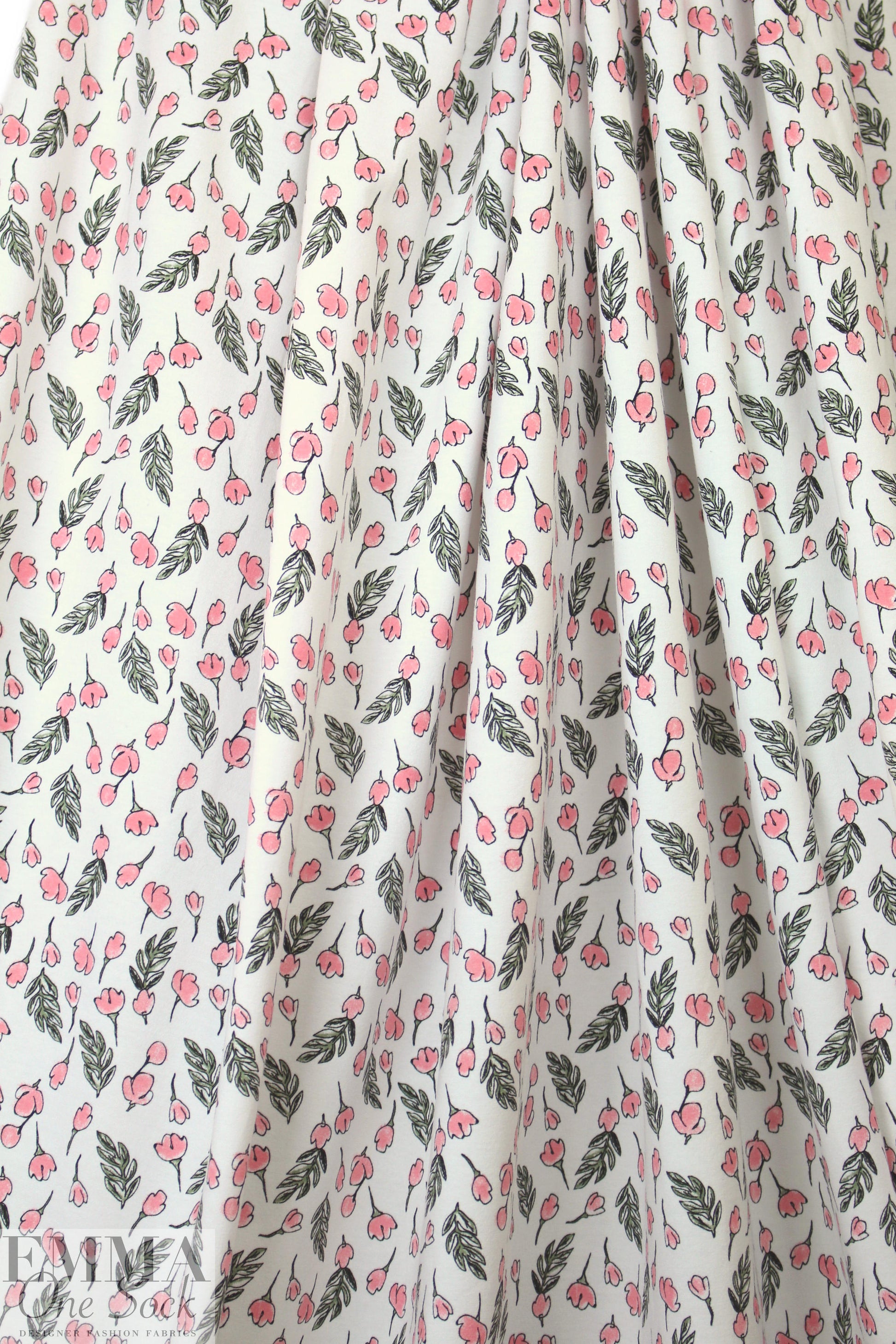 organic cotton jersey - little pink flowers