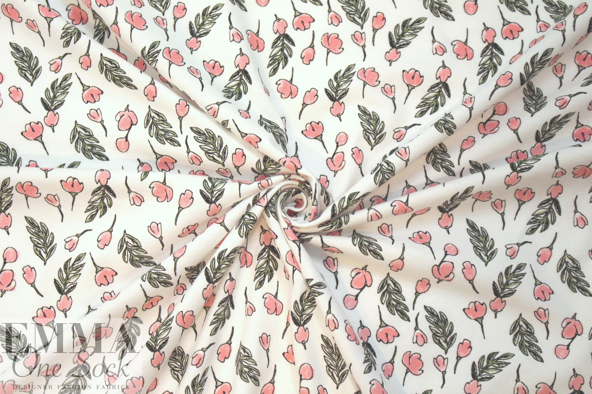 organic cotton jersey - little pink flowers