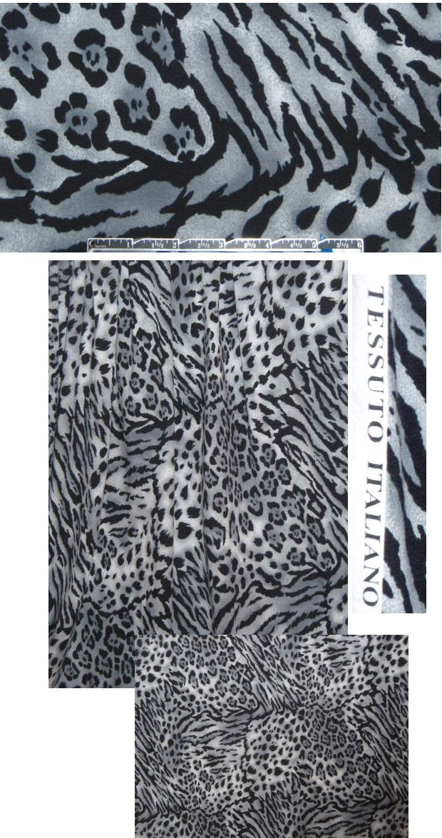 Italian stylized cheetah COTTON knit - gray