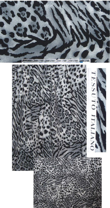 Italian stylized cheetah COTTON knit - gray