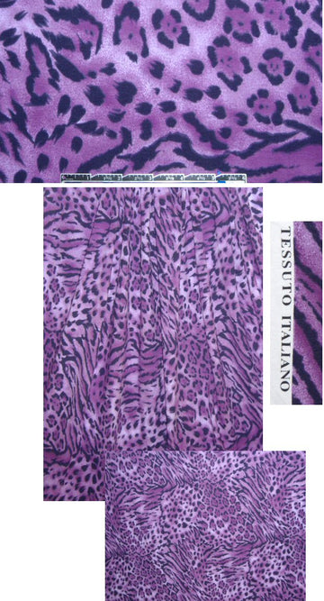 Italian stylized cheetah COTTON knit - violet