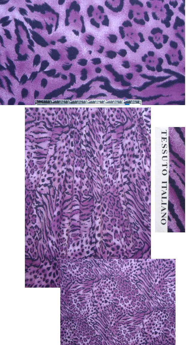 Italian stylized cheetah COTTON knit - violet 1.75 yd
