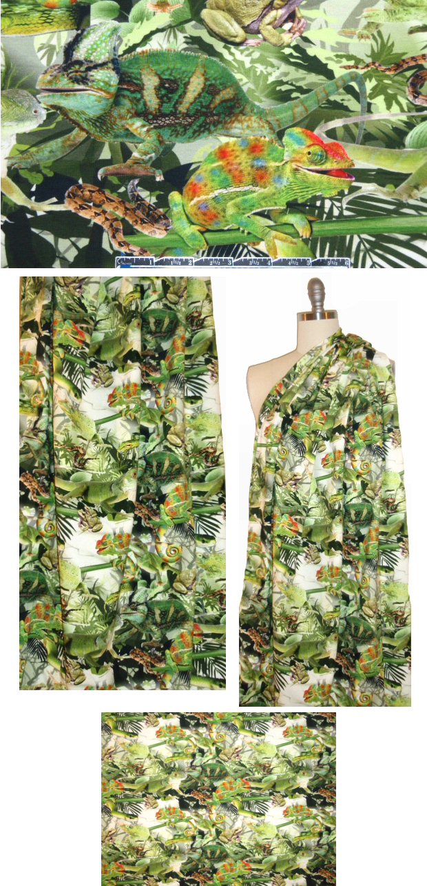Dutch digital 'find the amphibians' cotton/lycra knit