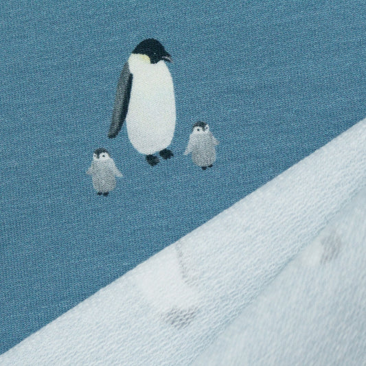 'penguin family' organic cotton French terry