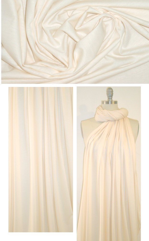 organic 100% cotton lightweight knit - cream 1.8 yd