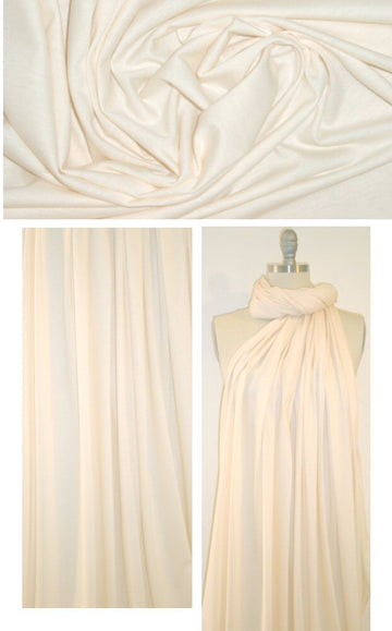 organic 100% cotton lightweight knit - cream 1.8 yd