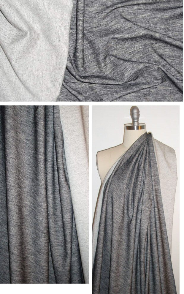 Pr@da variegated cotton/linen sweater knit -graphite .75 yds