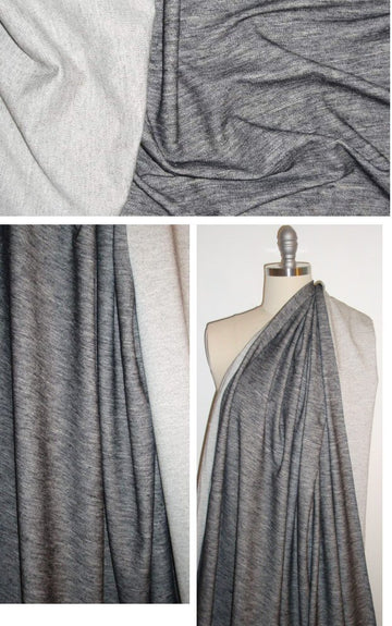Pr@da variegated cotton/linen sweater knit -graphite .75 yds
