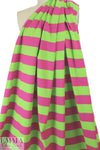 famous designer pink/lime wide stripe cotton knit
