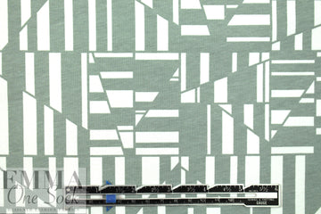 designer digital cotton knit print - shale graphic