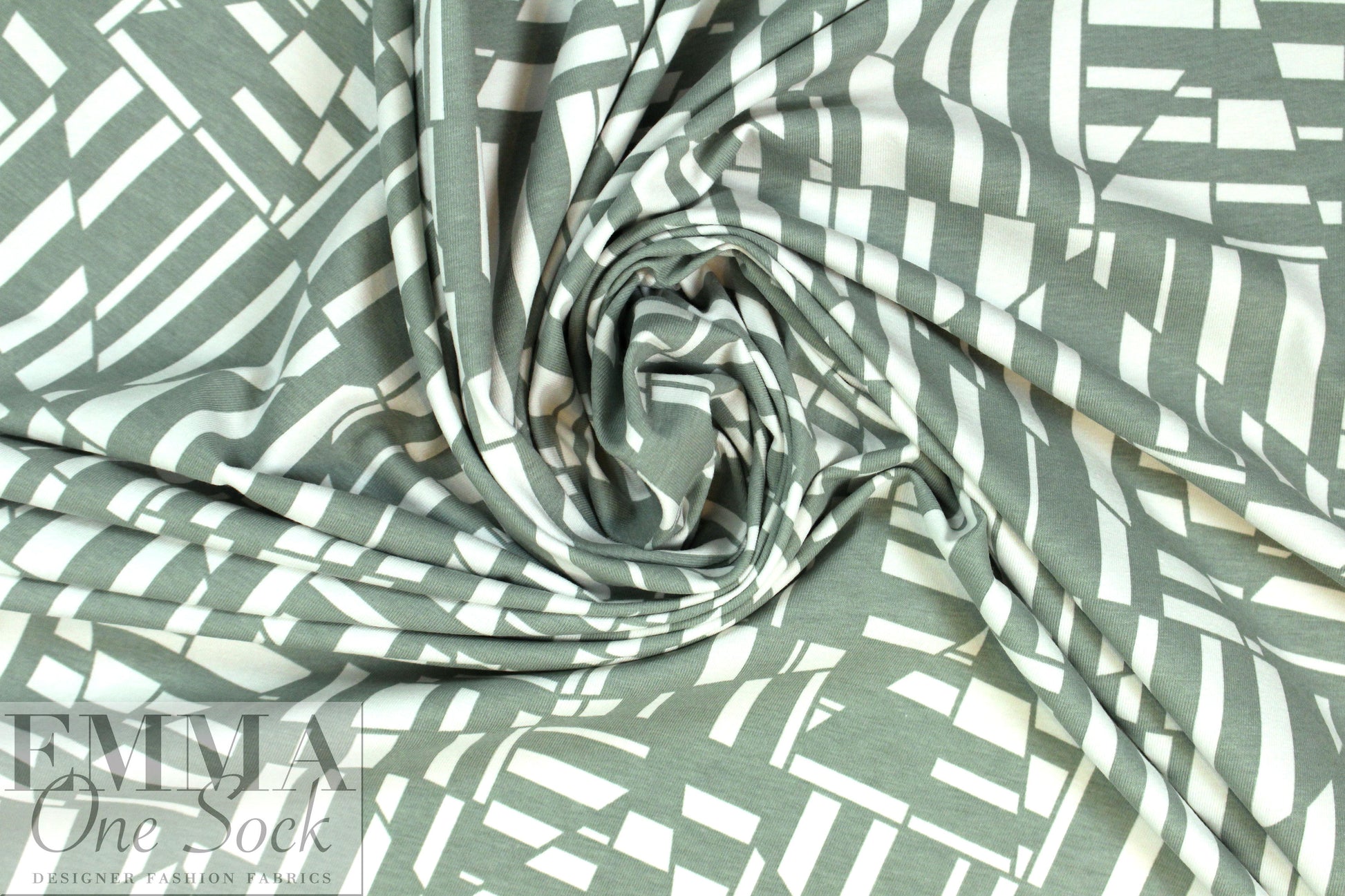 designer digital cotton knit print - shale graphic