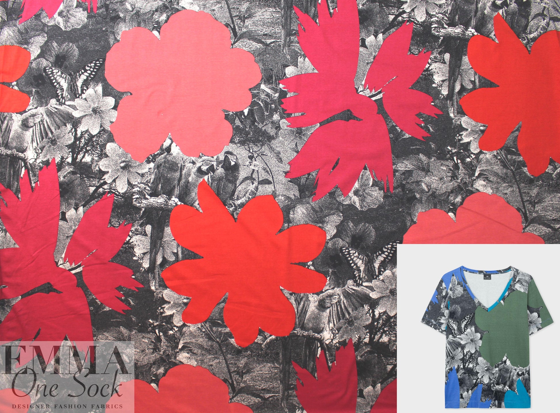 Pau1 Smith flower cutouts cotton knit - red/rose