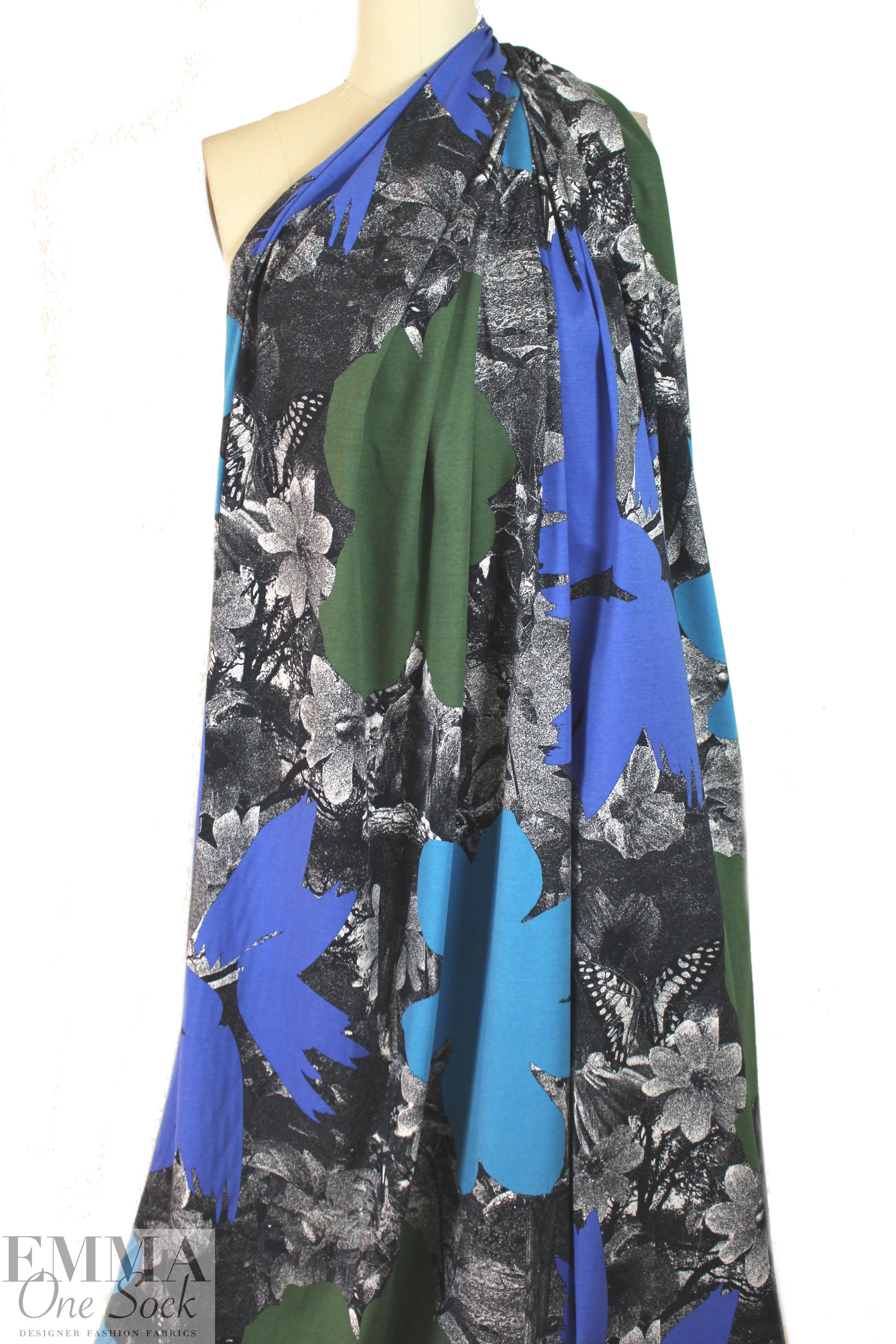 Pau1 Smith flower cutouts cotton knit - blue/green