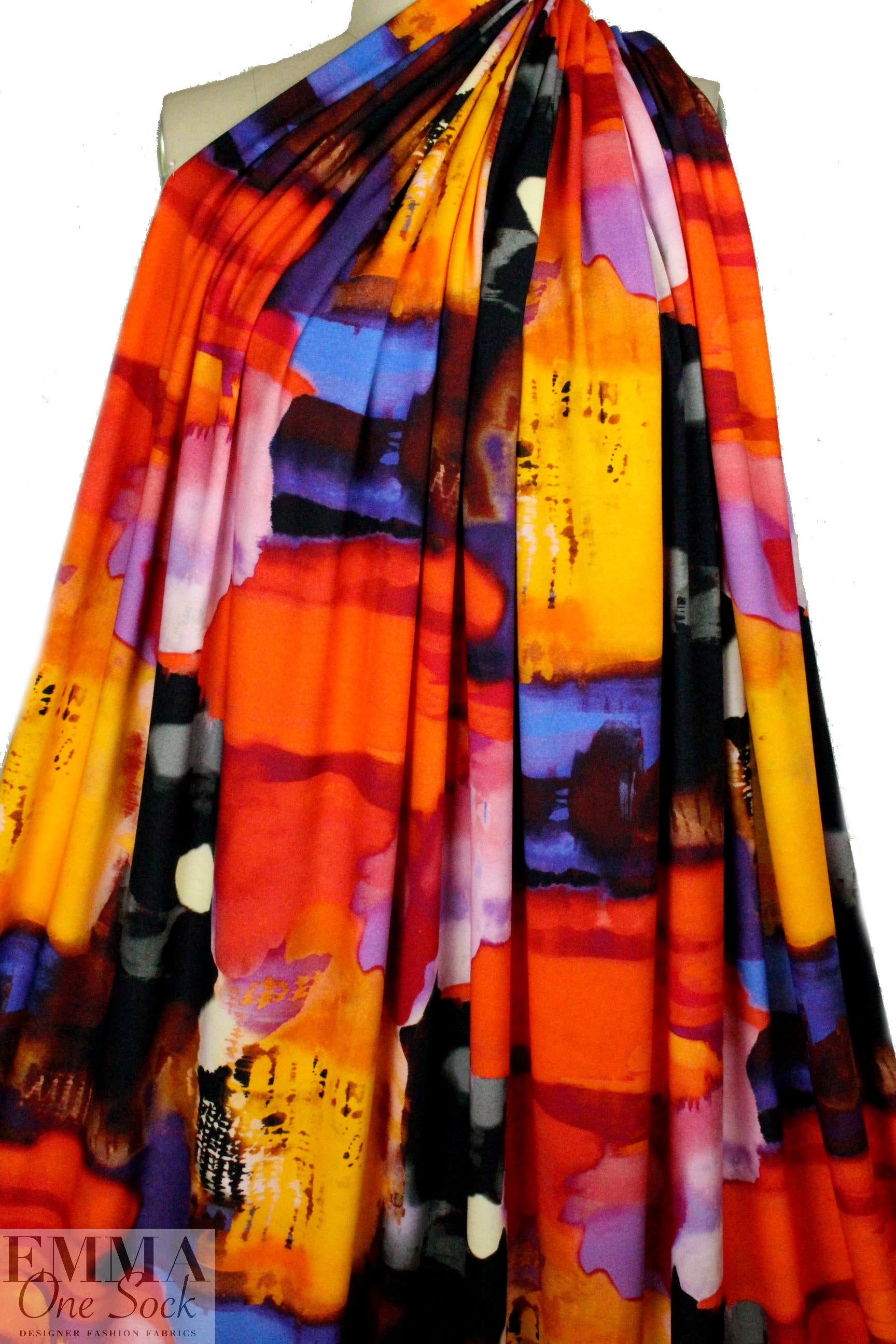 Italian colorful abstract digital cotton/spandex knit