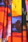 Italian colorful abstract digital cotton/spandex knit 1.66 yds