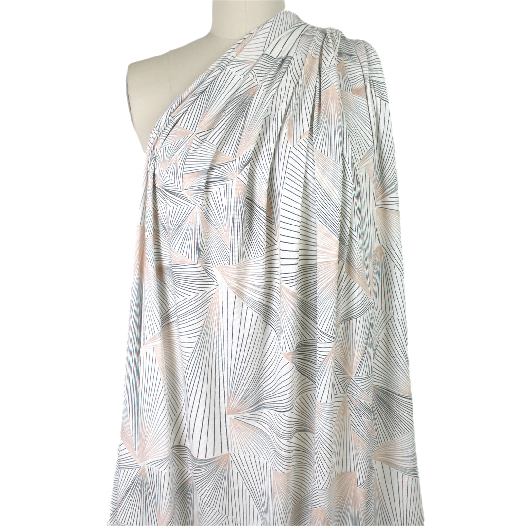 French 'peach perspective' super soft cotton ribbed knit .875 yds