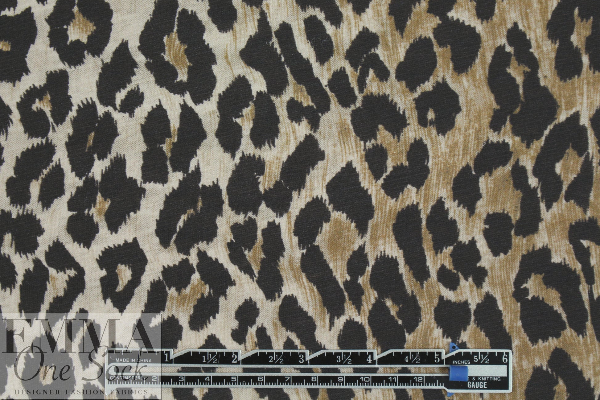 NY designer digital cotton knit - leopard 1 yard