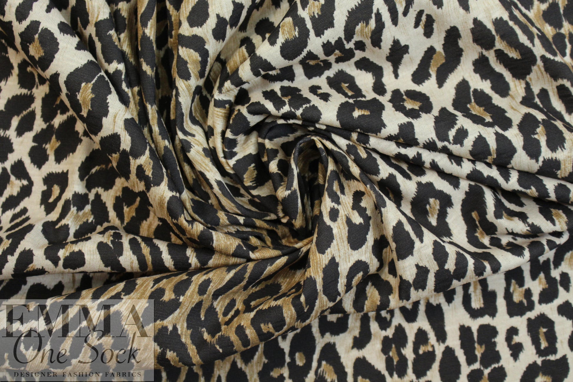 NY designer digital cotton knit - leopard 1 yard