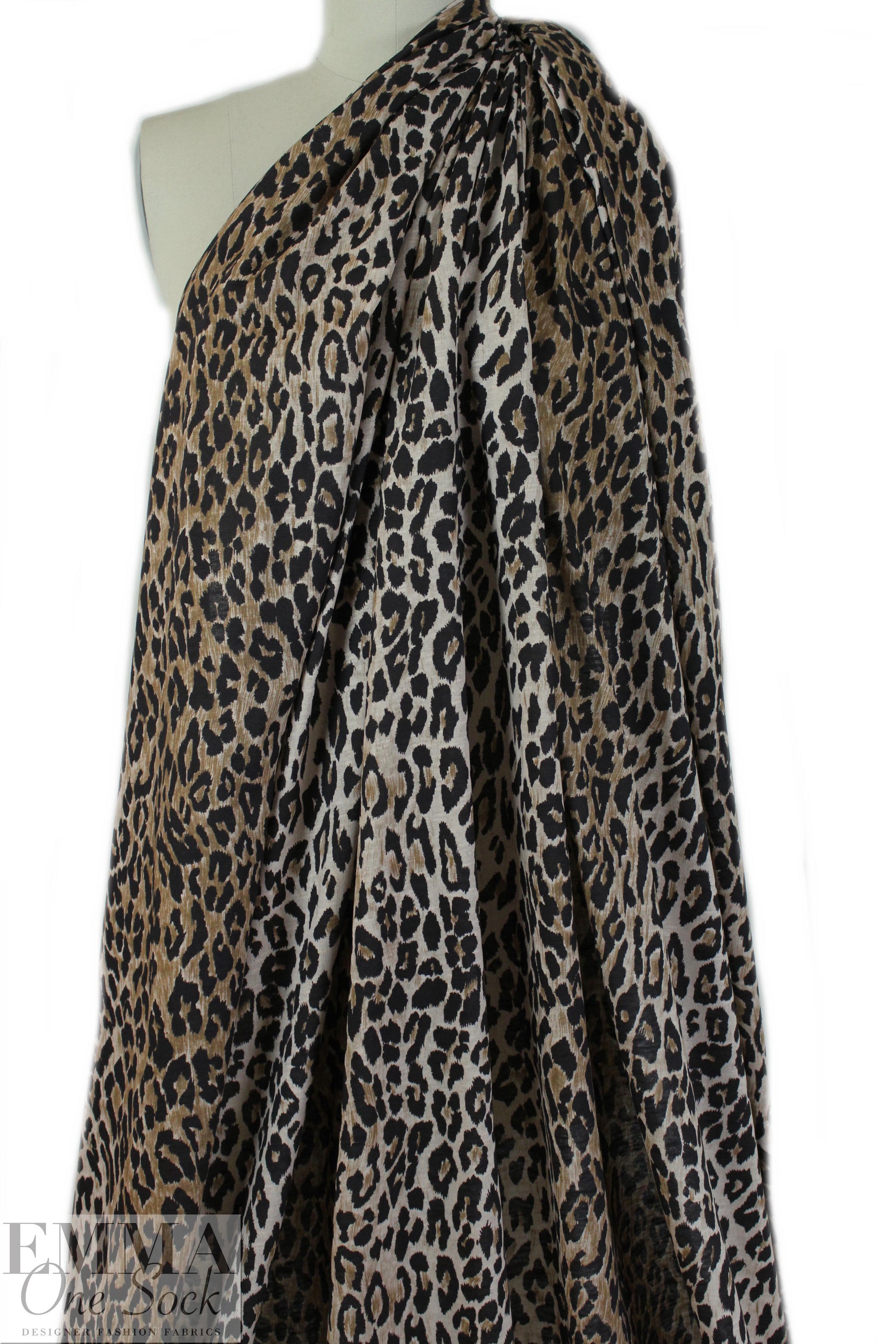NY designer digital cotton knit - leopard 1 yard