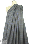 Italian blue/gray yarn-dyed cotton stretch plaid 1.125 yds