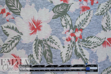 NY designer digital cotton knit - hibiscus