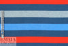 Italian pique stitch all cotton knit - blue/red/gray 1.375 yds