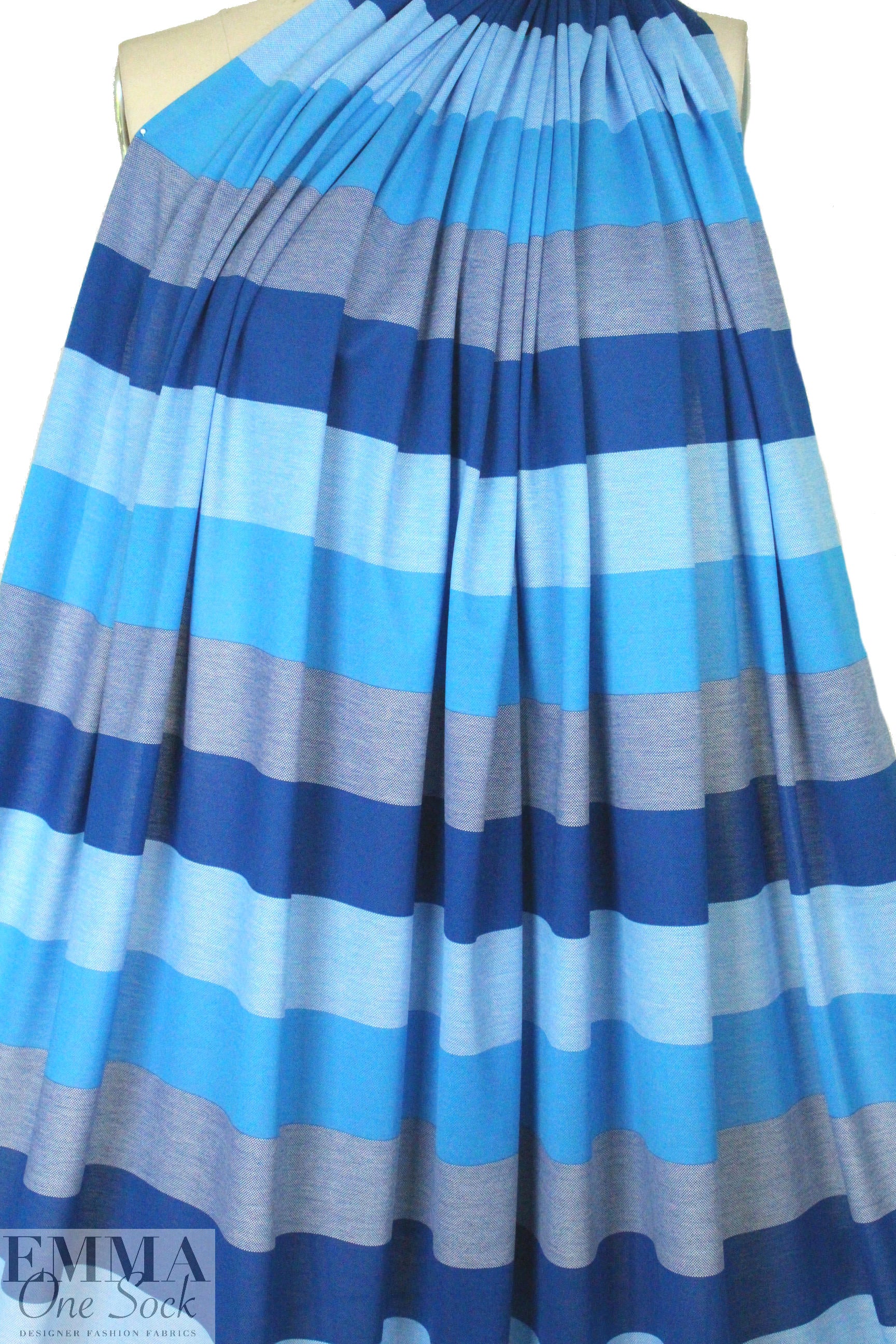 Italian pique stitch all cotton knit - blue/turquoise