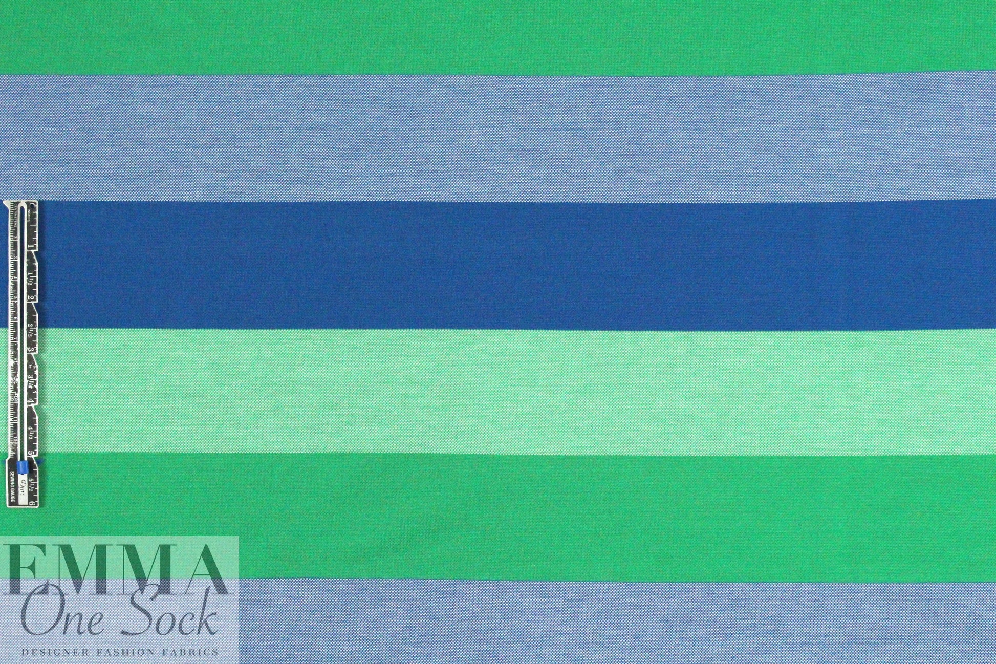 Italian pique stitch all cotton knit - blue/green