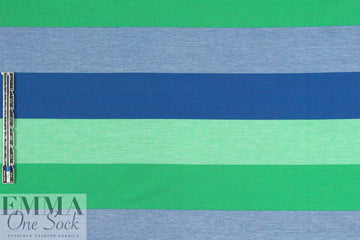 Italian pique stitch all cotton knit - blue/green