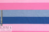 Italian pique stitch all cotton knit - blue/pink 1.375 yd