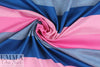 Italian pique stitch all cotton knit - blue/pink 1.875 yds