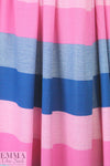 Italian pique stitch all cotton knit - blue/pink