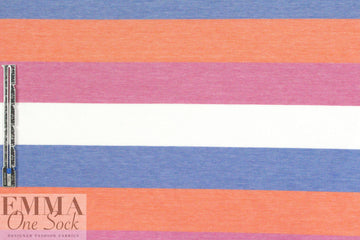 Italian pique stitch all cotton knit - pink/orange 1.75 yds