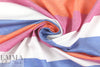 Italian pique stitch all cotton knit - pink/orange