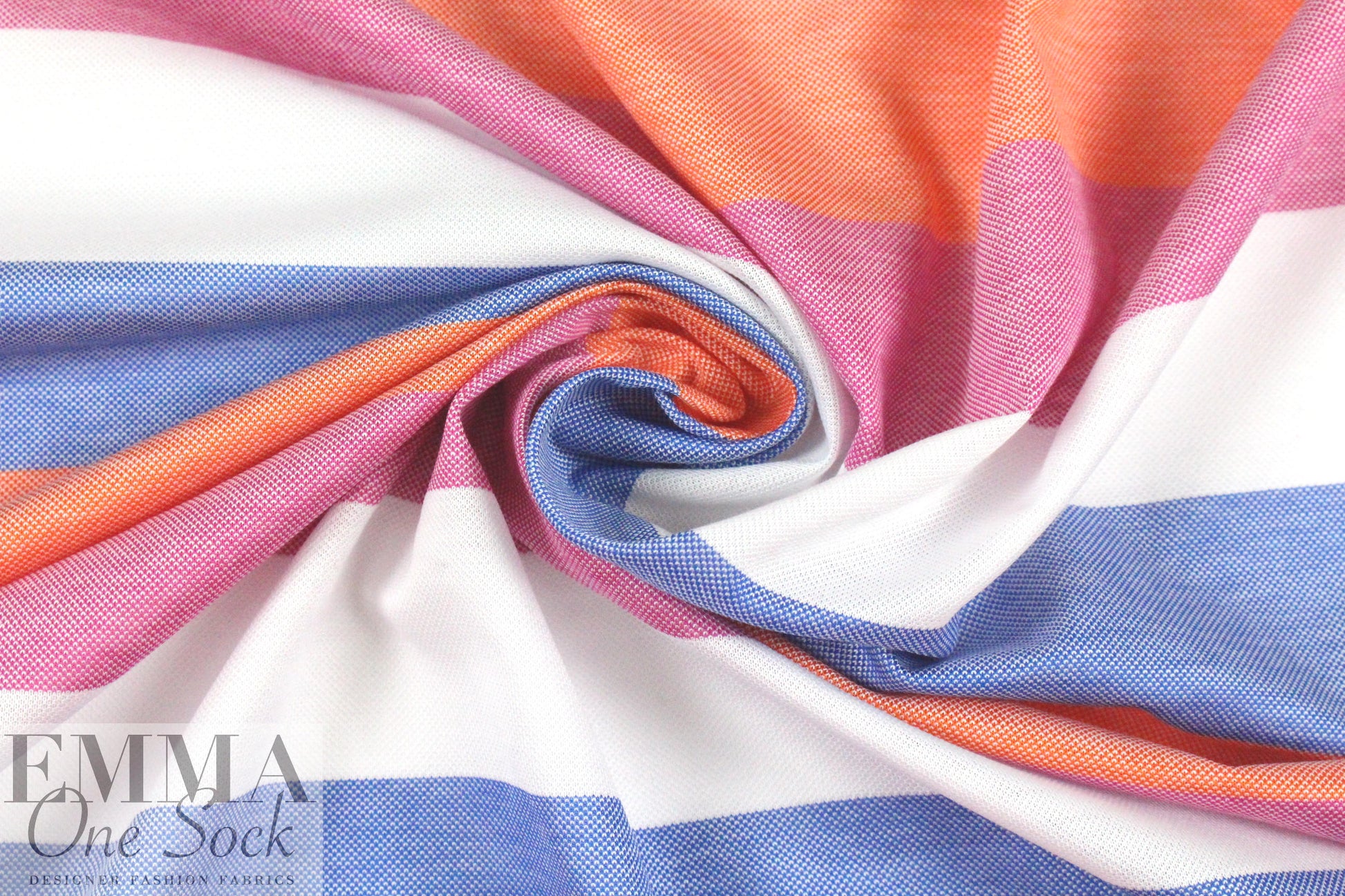 Italian pique stitch all cotton knit - pink/orange