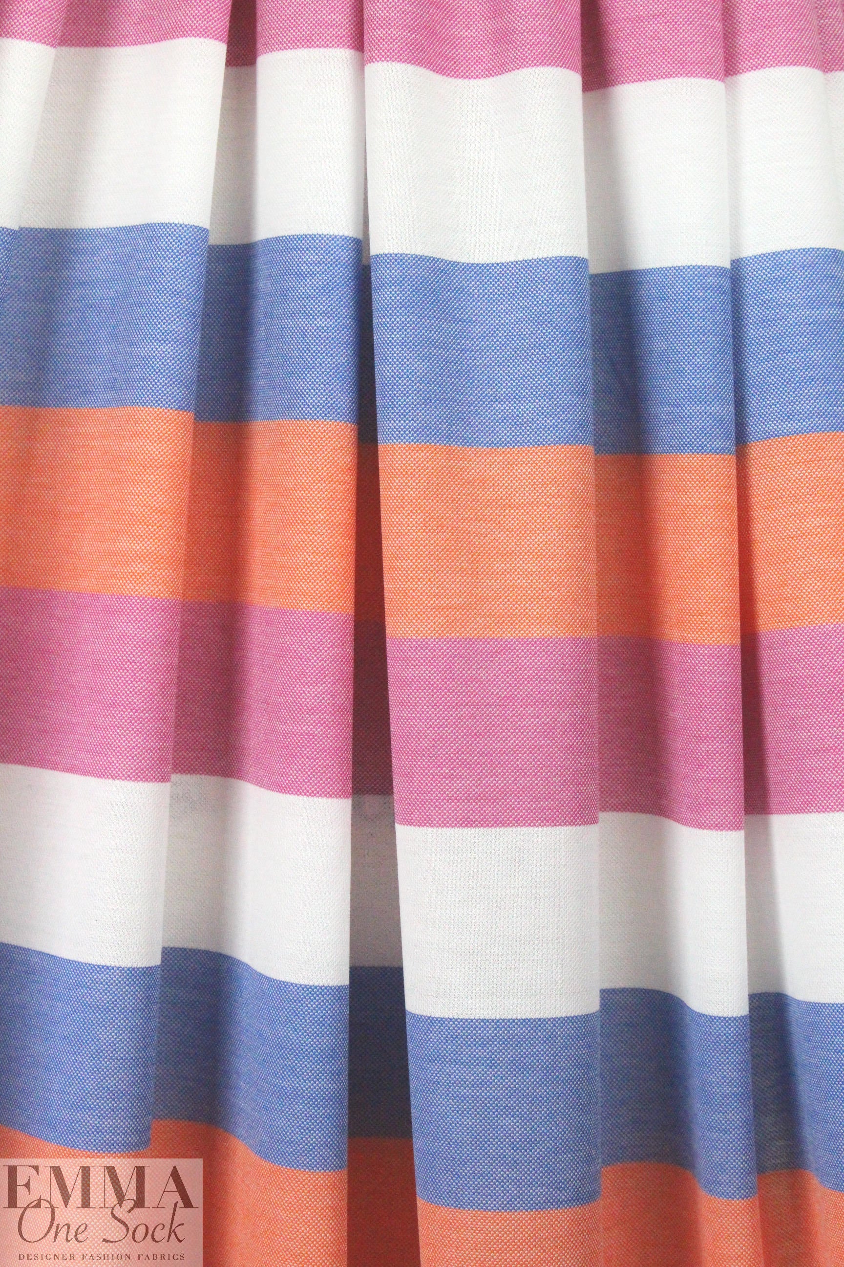 Italian pique stitch all cotton knit - pink/orange .95 yds