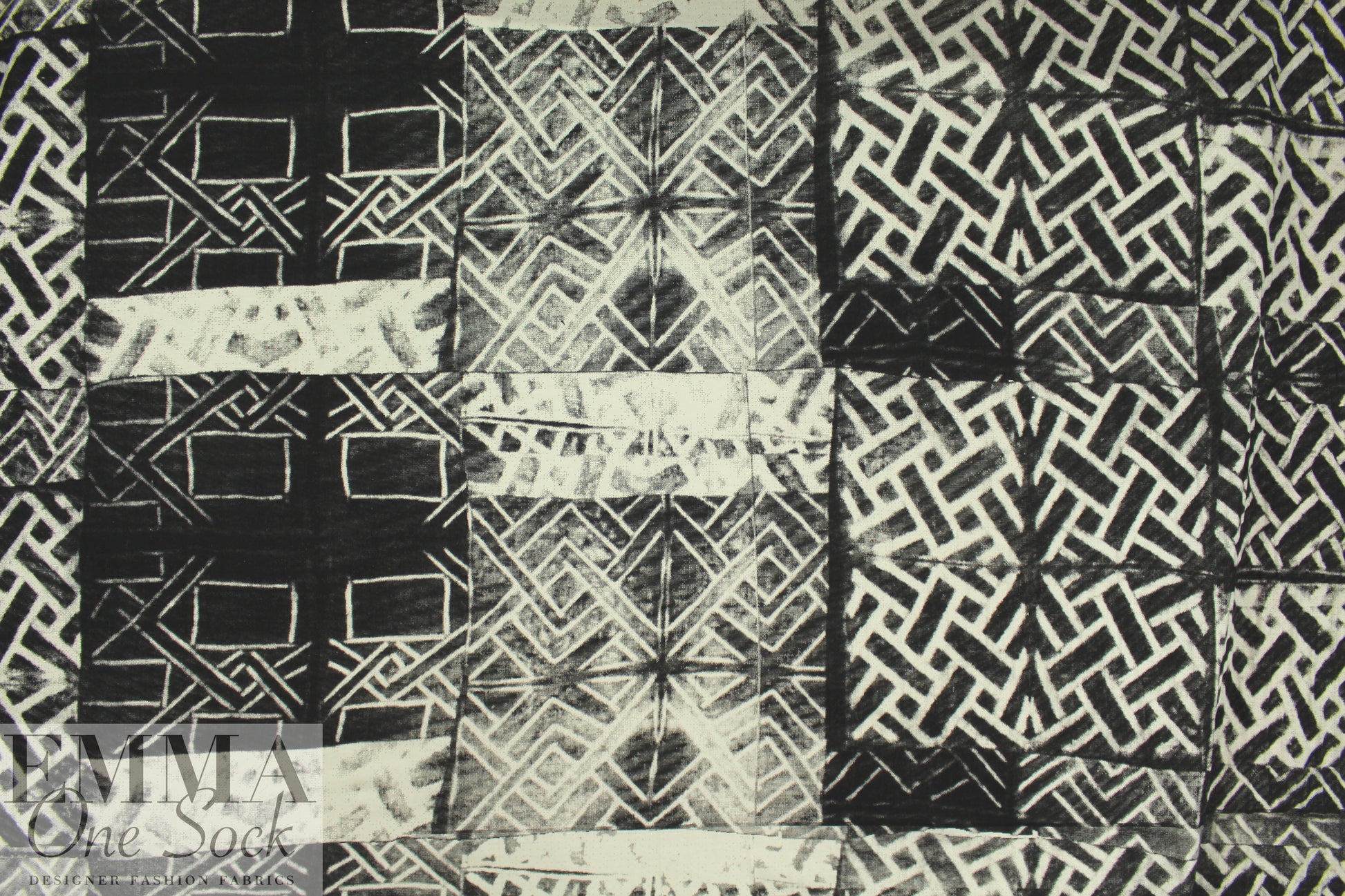 Italian tilework graphic cotton lightweight knit