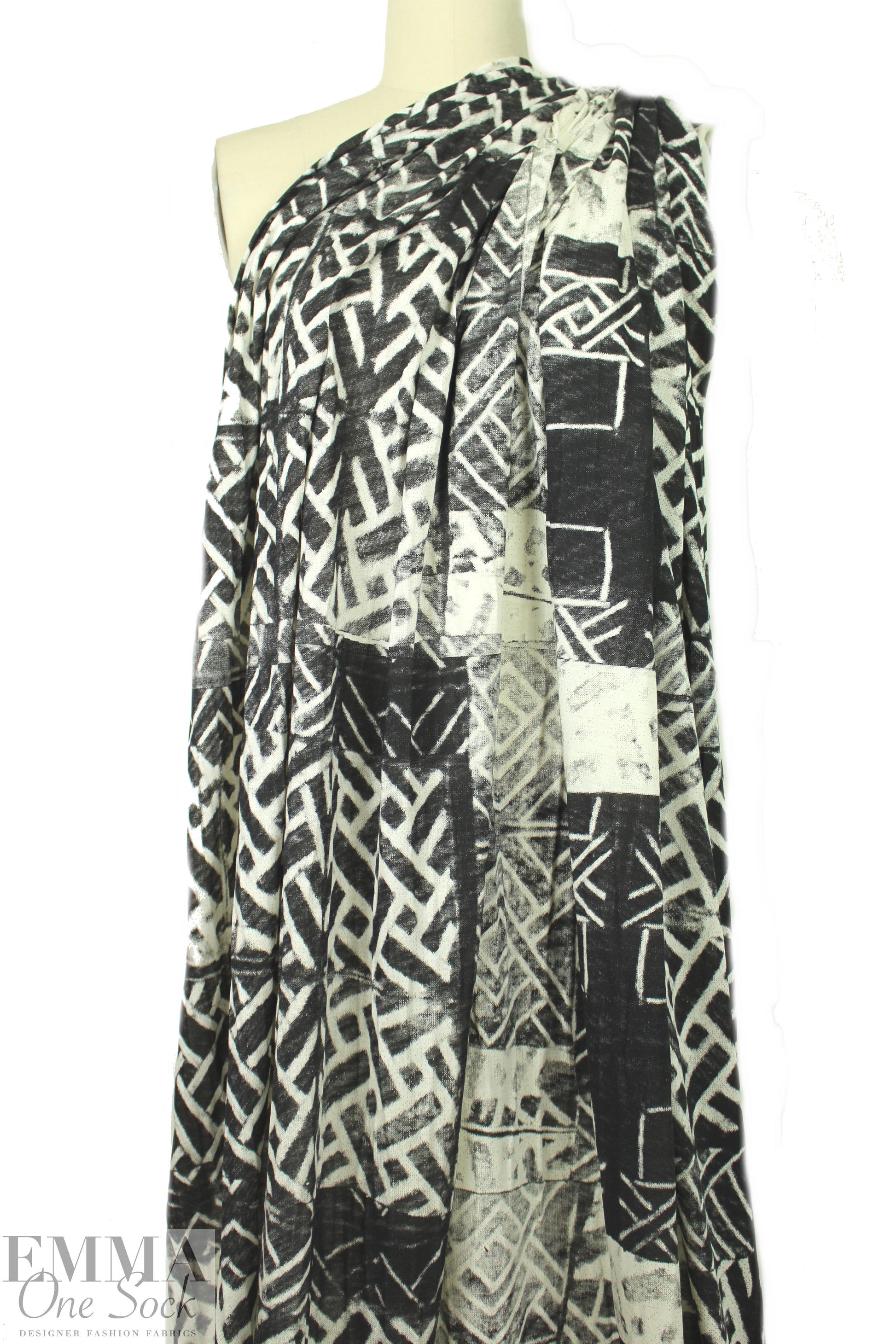 Italian tilework graphic cotton lightweight knit .75 yds