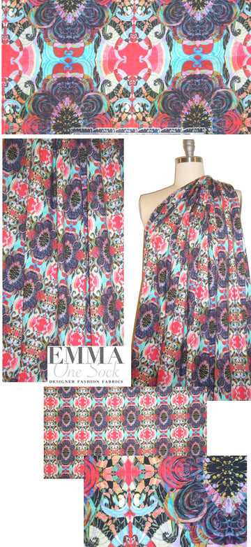 Dutch digital 'rorschach medallion' cotton/lycra knit