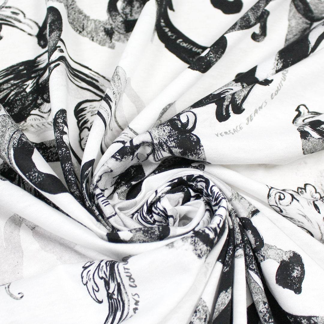 'Ver$ace scroll' lightweight cotton knit 1.25 yds