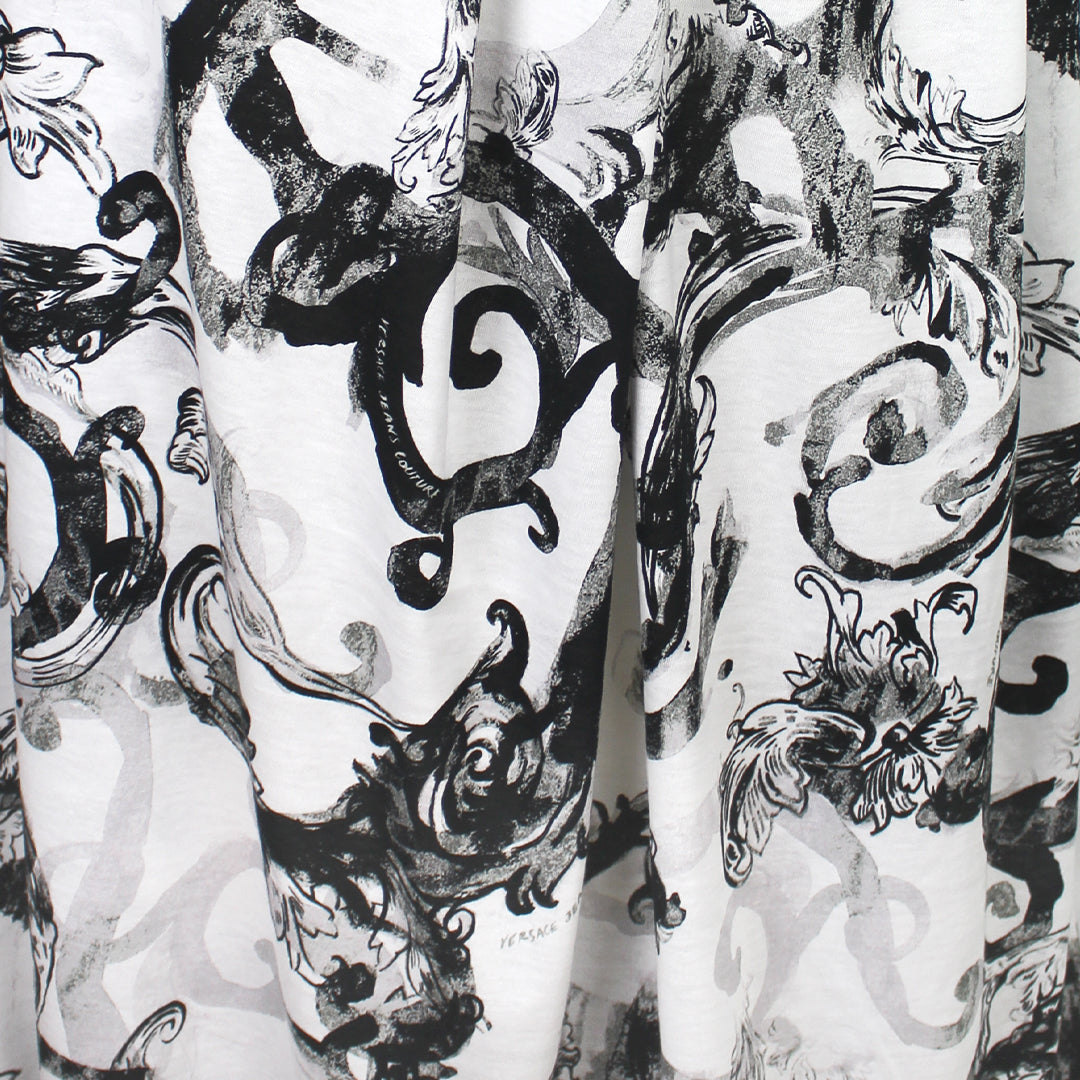 'Ver$ace scroll' lightweight cotton knit 1.25 yds